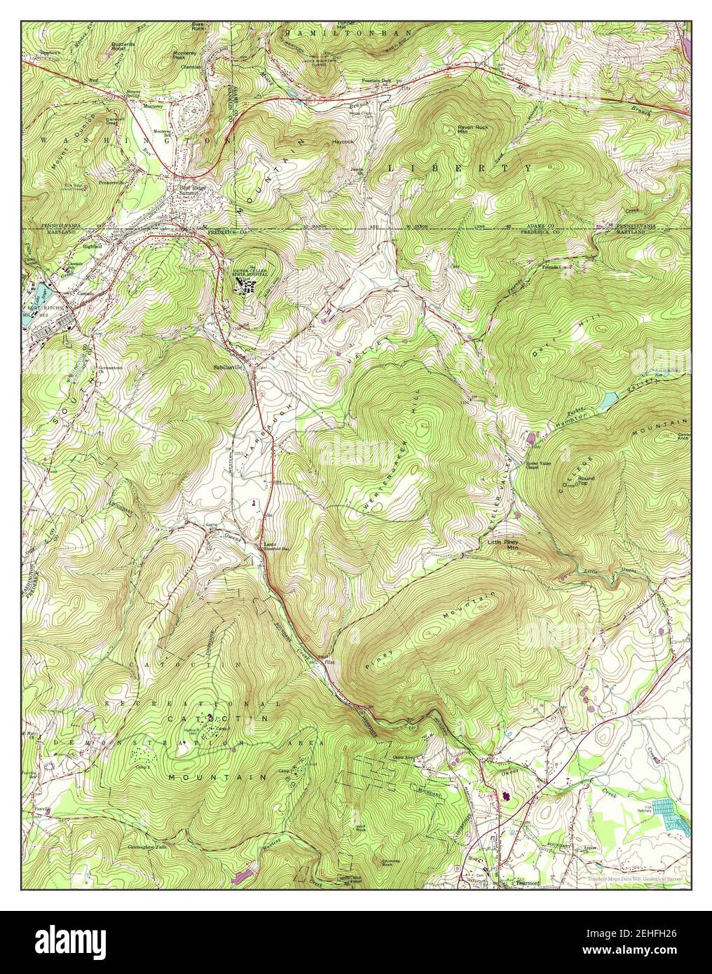 Blue Ridge Summit, Maryland, map 1953, 124000, United States of