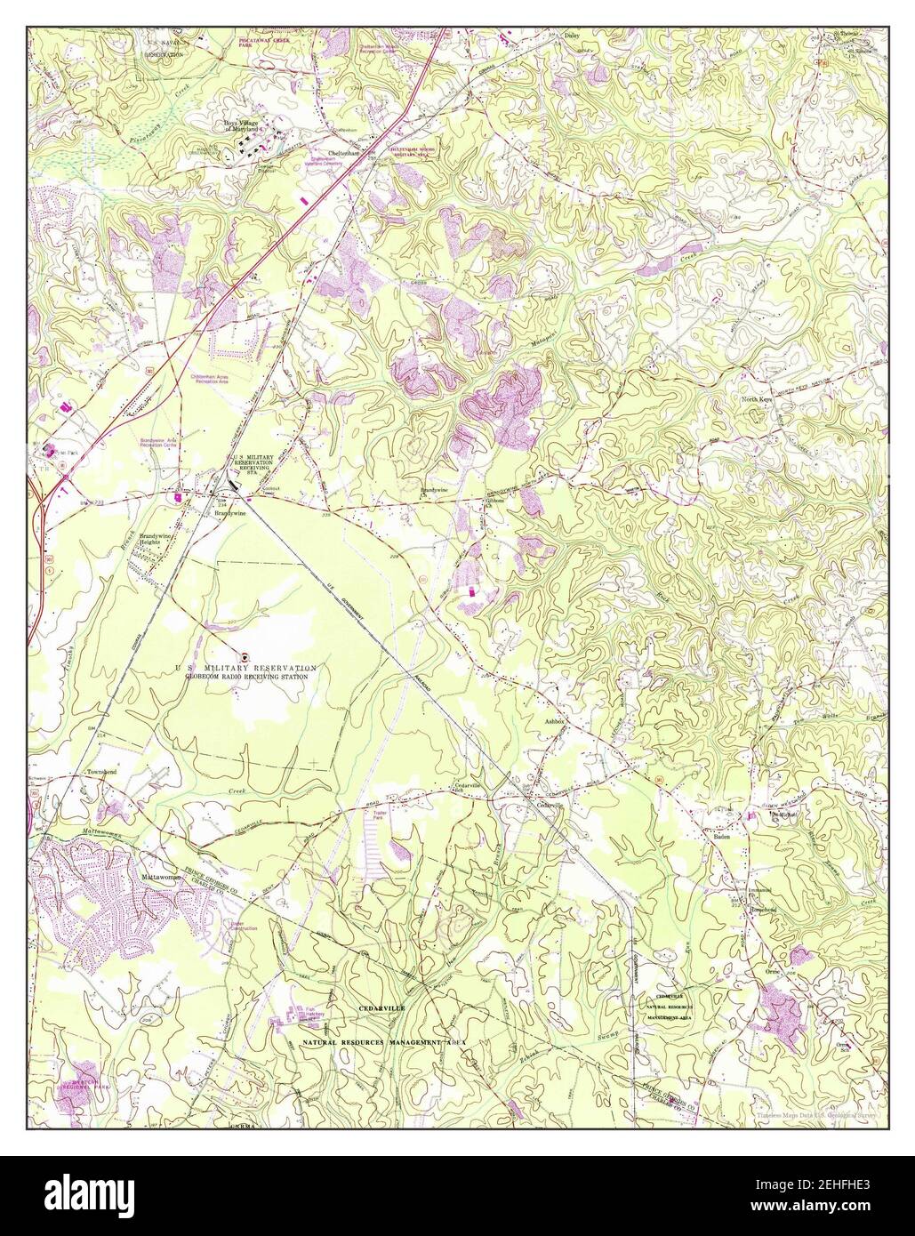 Brandywine, Maryland, map 1956, 124000, United States of America by