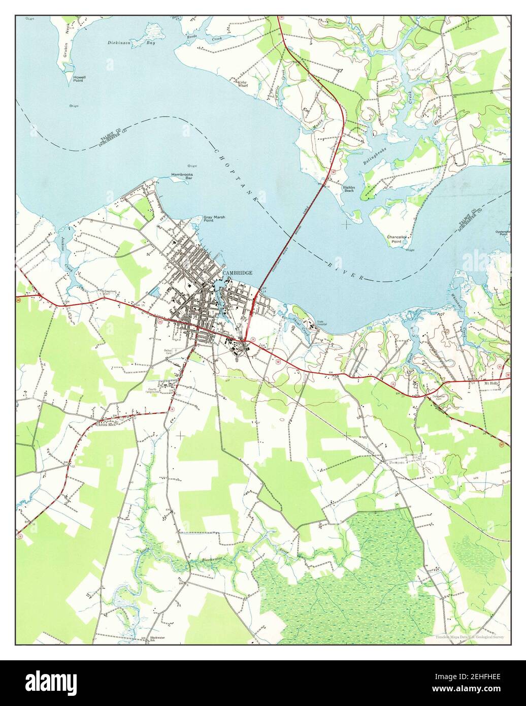 Old map of cambridge maryland hi res stock photography and images alamy