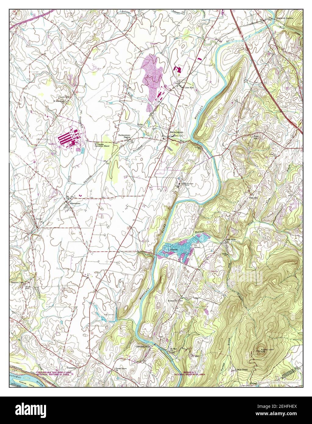Buckeystown, Maryland, map 1952, 124000, United States of America by