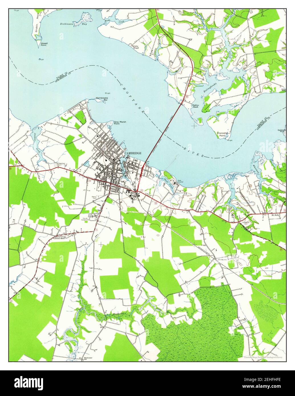 Old map of cambridge maryland hi res stock photography and images alamy