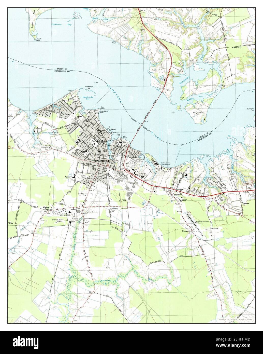 Old map of cambridge maryland hi res stock photography and images alamy