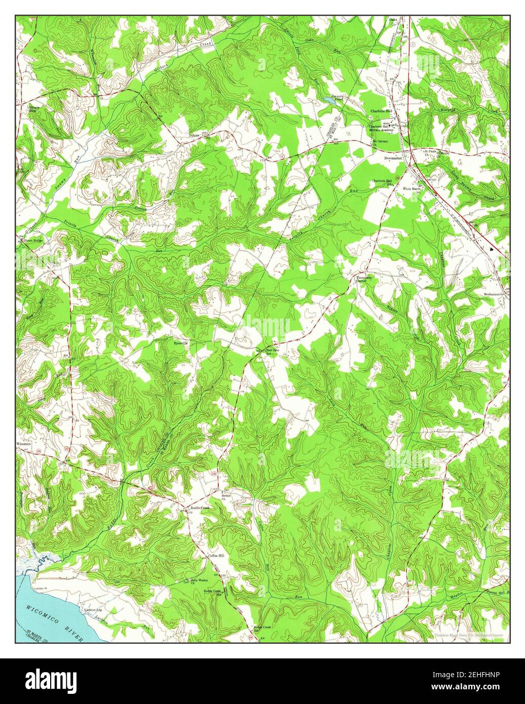Charlotte Hall, Maryland, map 1953, 124000, United States of America