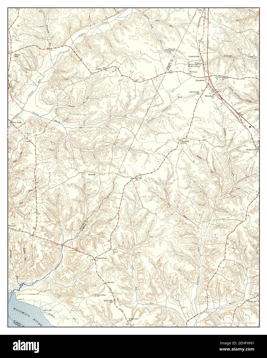Charlotte Hall, Maryland, map 1953, 124000, United States of America