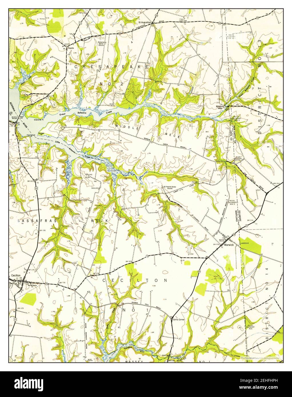 Cecilton, Maryland, map 1953, 124000, United States of America by