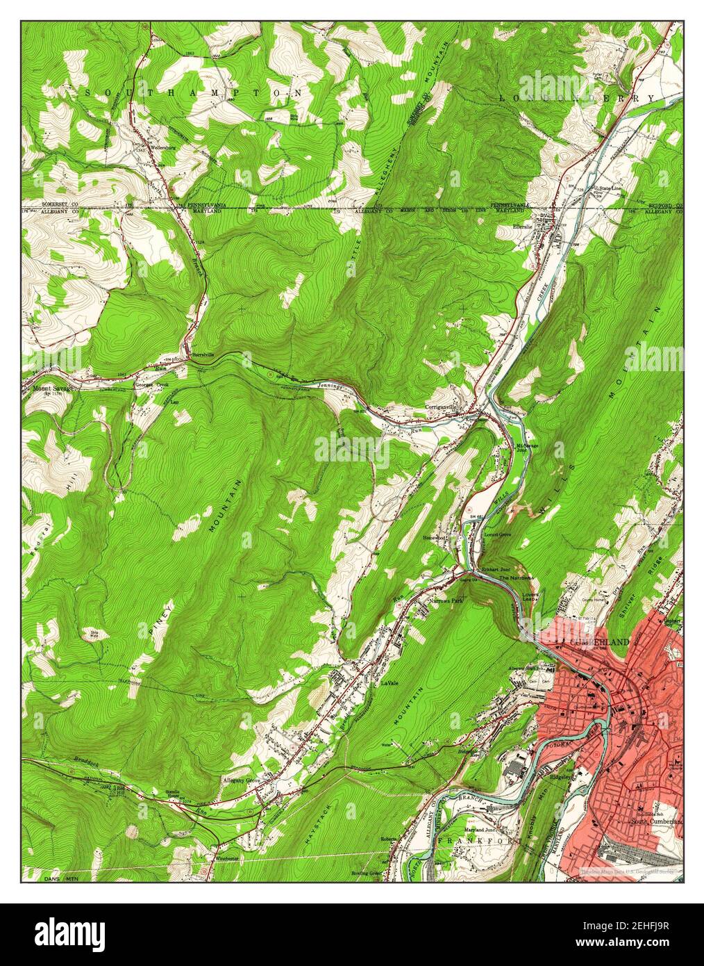 Cumberland Maryland map 1949 - Cumberland Maryland Map 1949 124000 United States Of America By Timeless Maps Data Us Geological Survey 2EHFJ9R