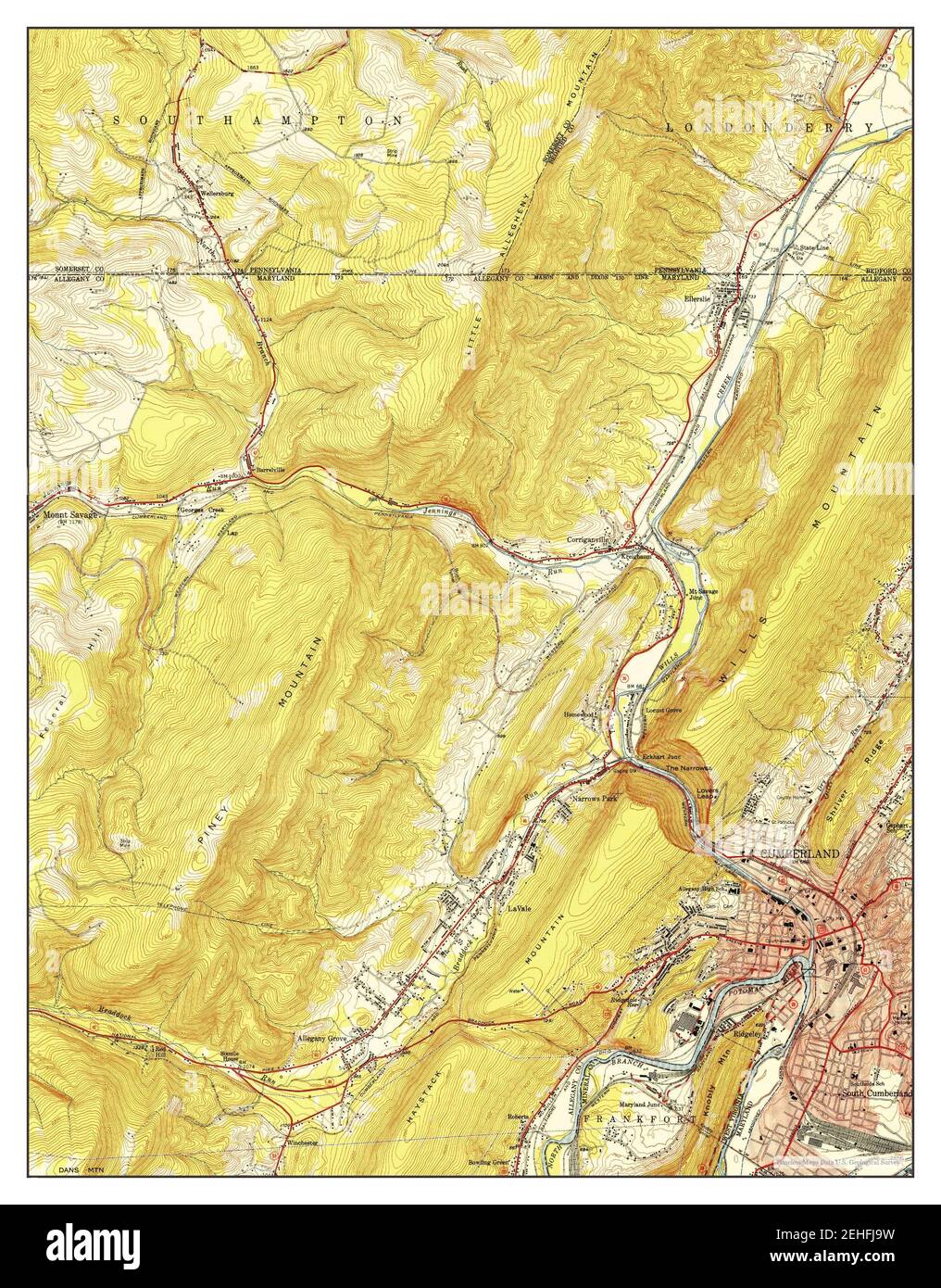 Cumberland Maryland map 1951 - Cumberland Maryland Map 1951 124000 United States Of America By Timeless Maps Data Us Geological Survey 2EHFJ9W
