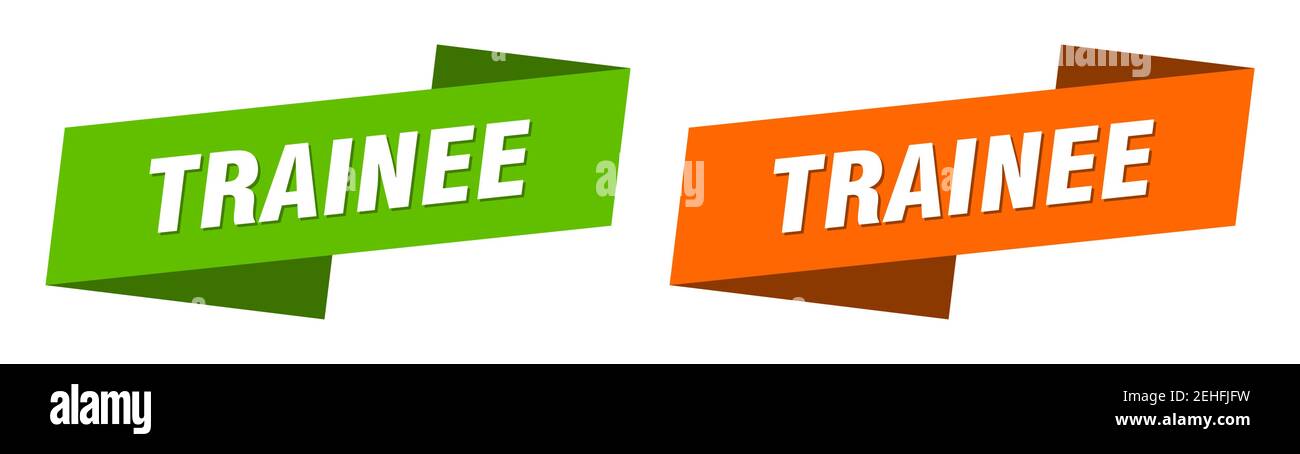 trainee ribbon label sign set. trainee banner Stock Vector