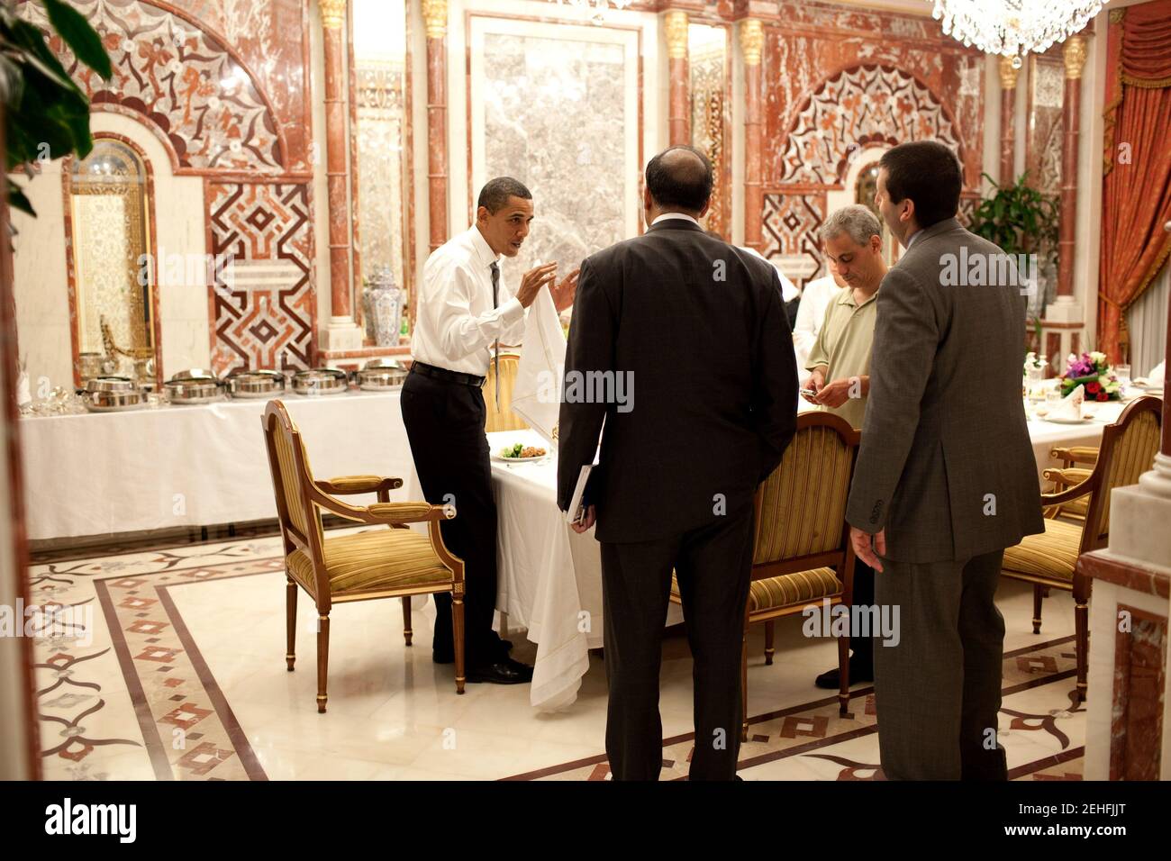 President Barack Obama meets with senior staff including NSC Chief of ...