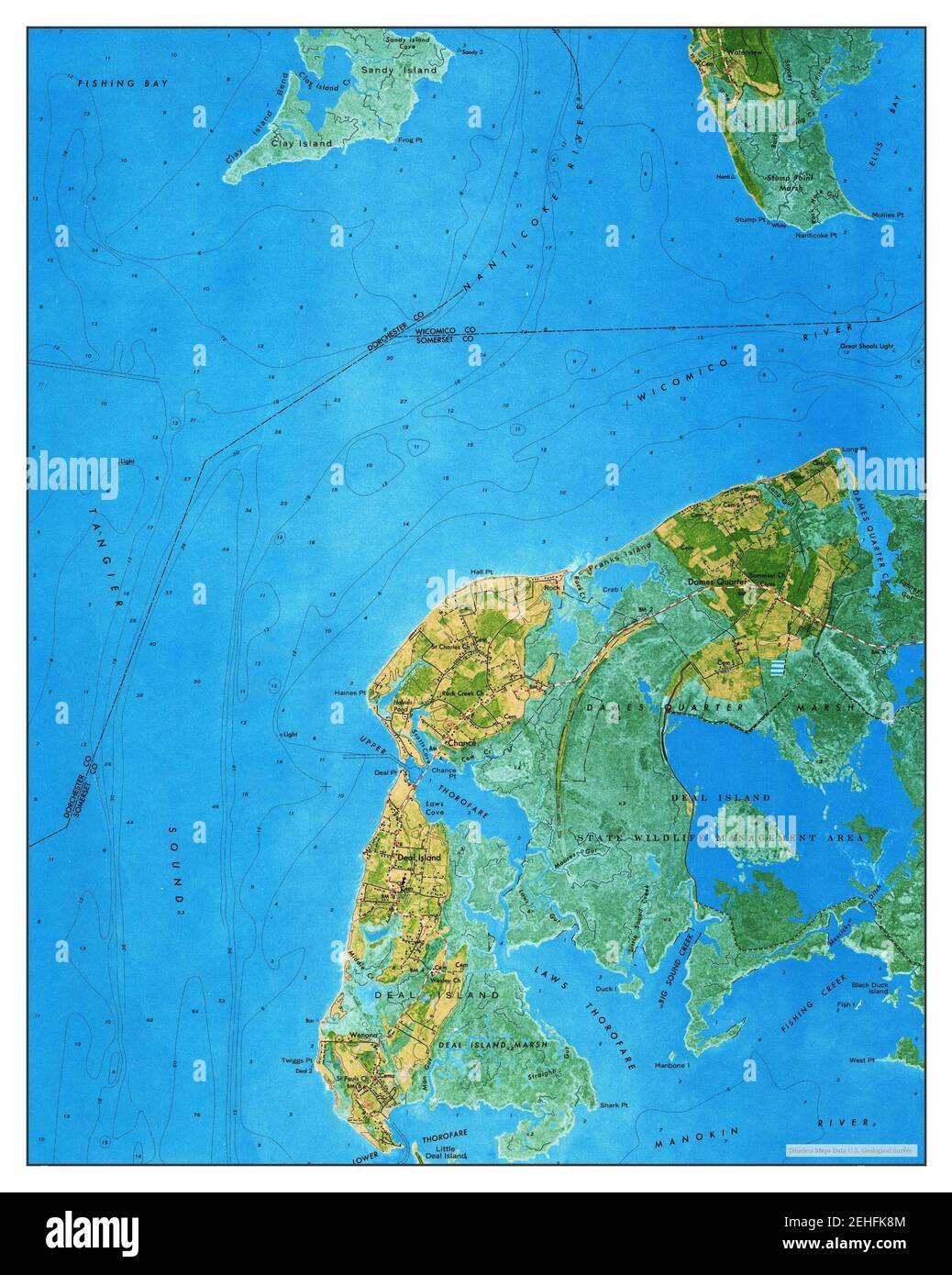 Deal Island, Maryland, map 1972, 124000, United States of America by