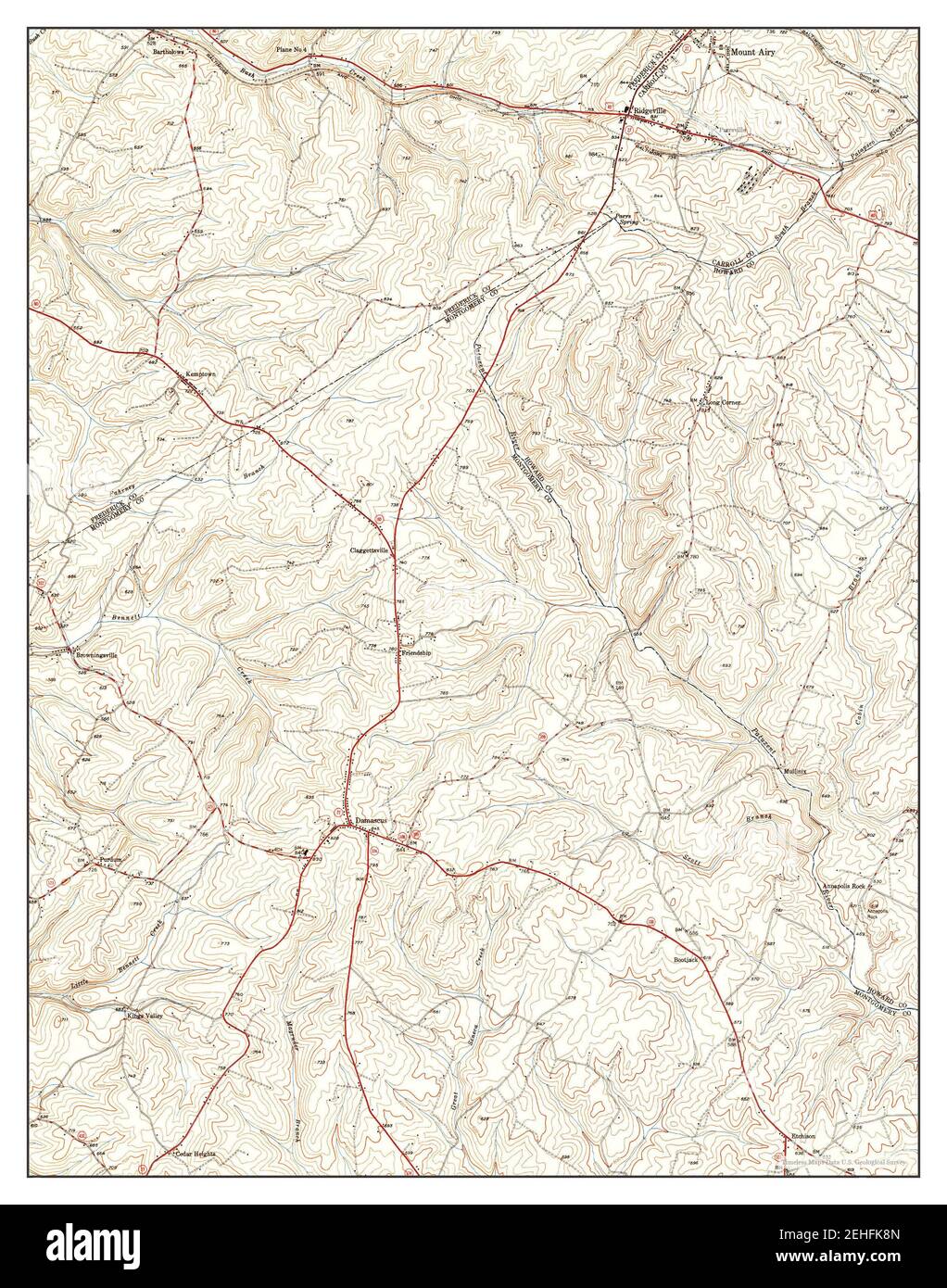 Damascus, Maryland, map 1950, 124000, United States of America by