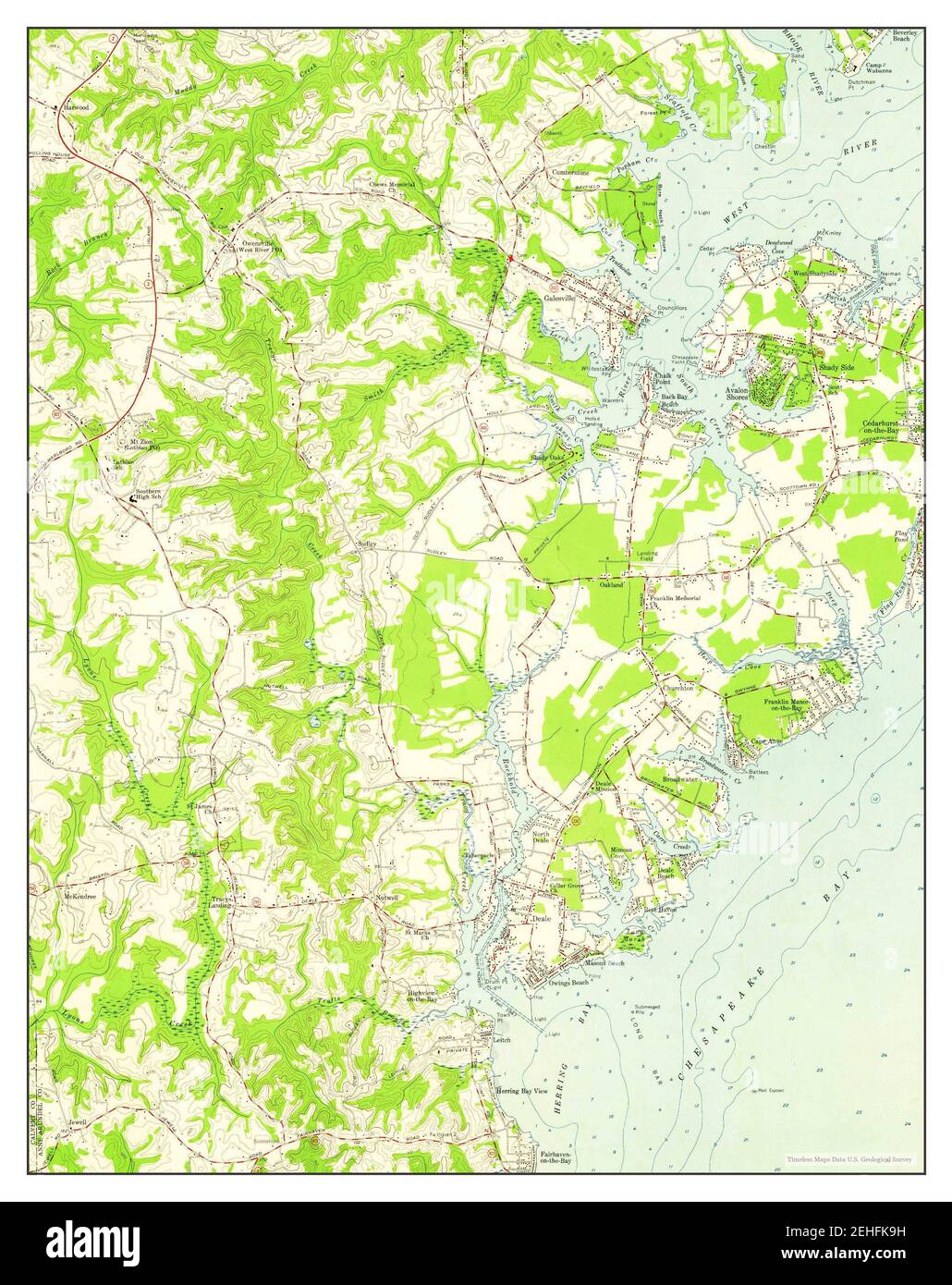 Deale, Maryland, map 1957, 124000, United States of America by