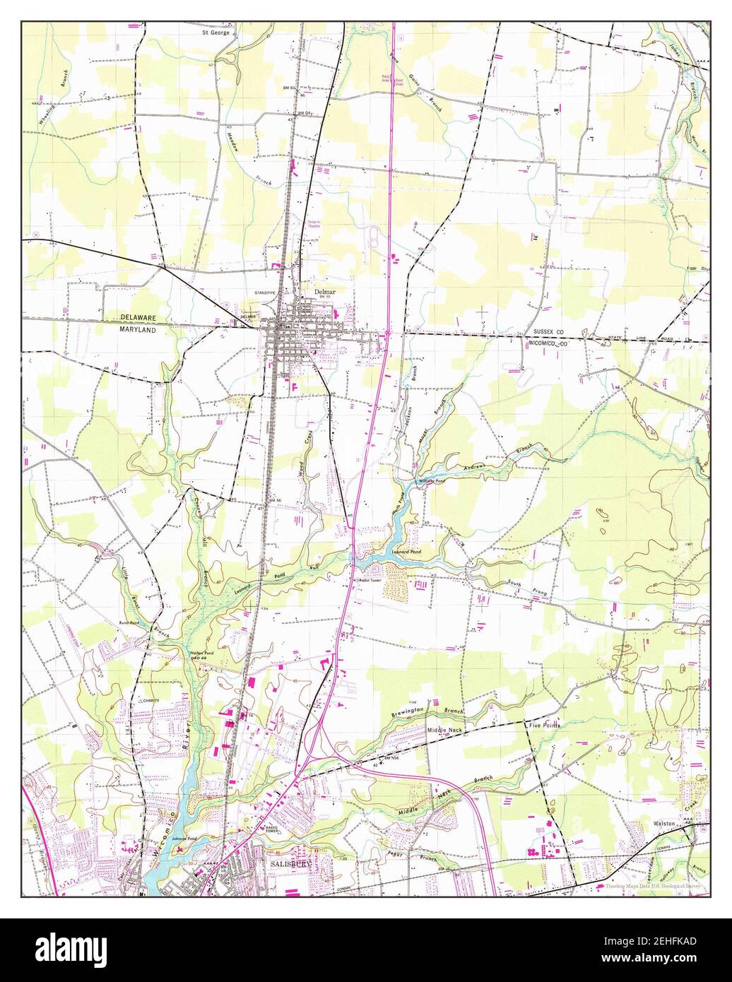 Delmar, Maryland, map 1942, 124000, United States of America by