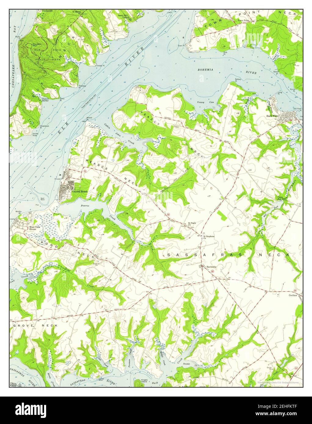 Earleville, Maryland, map 1958, 124000, United States of America by