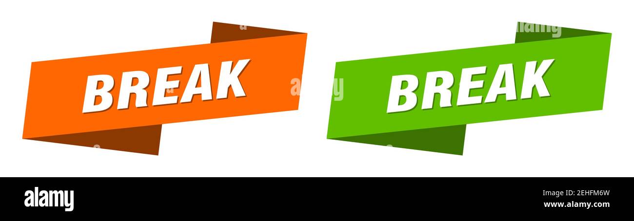 break ribbon label sign set. break banner Stock Vector Image & Art - Alamy