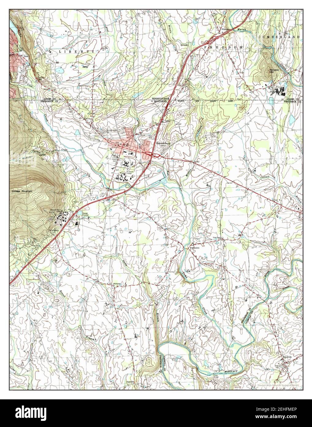 Emmitsburg, Maryland, map 1999, 124000, United States of America by