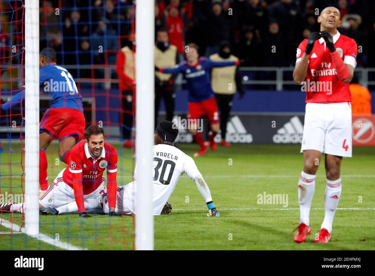 Soccer Football - Champions League - CSKA Moscow vs Benfica - VEB Arena, Moscow, Russia - November 22, 2017  Benfica's Jardel scores CSKA Moscow's second with an own goal   REUTERS/Sergei Karpukhin Stock Photo
