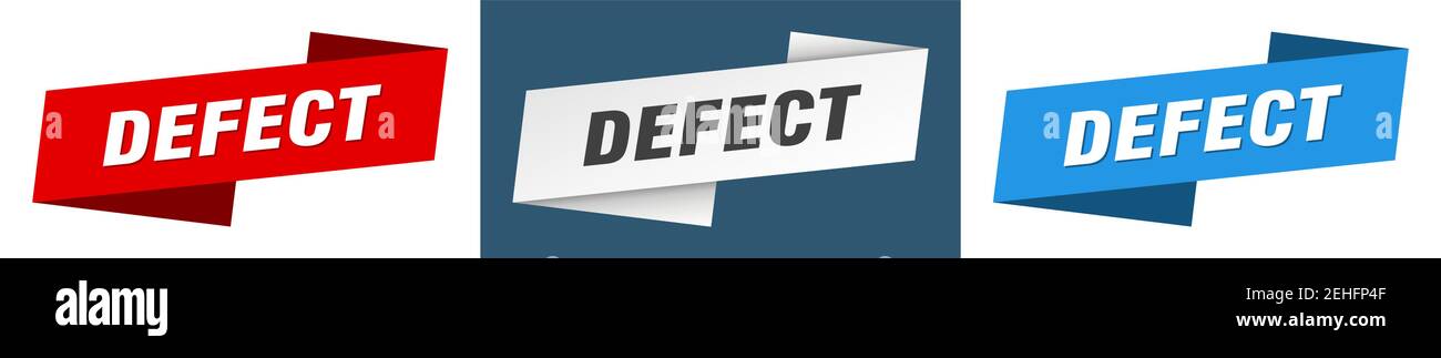 defect ribbon label sign set. defect banner Stock Vector Image & Art ...