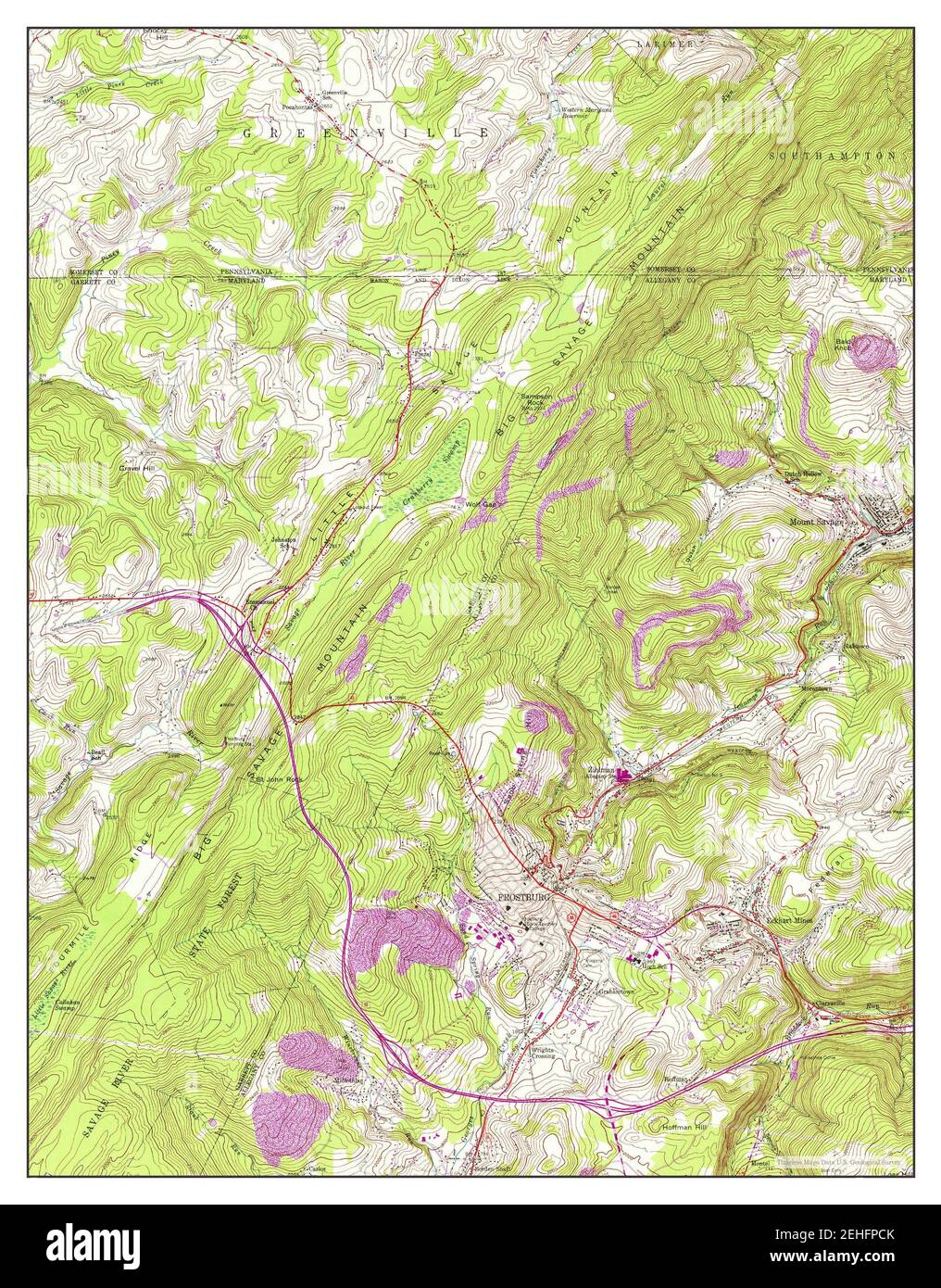 Frostburg, Maryland, map 1949, 124000, United States of America by
