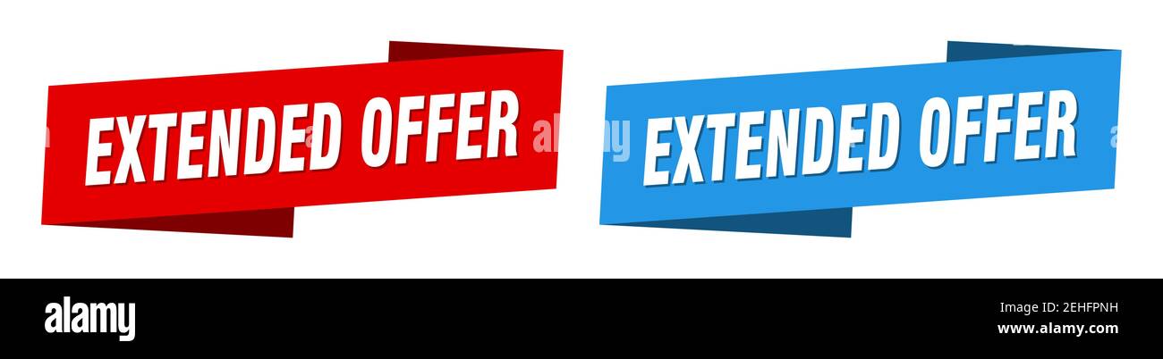 extended offer ribbon label sign set. extended offer banner Stock ...