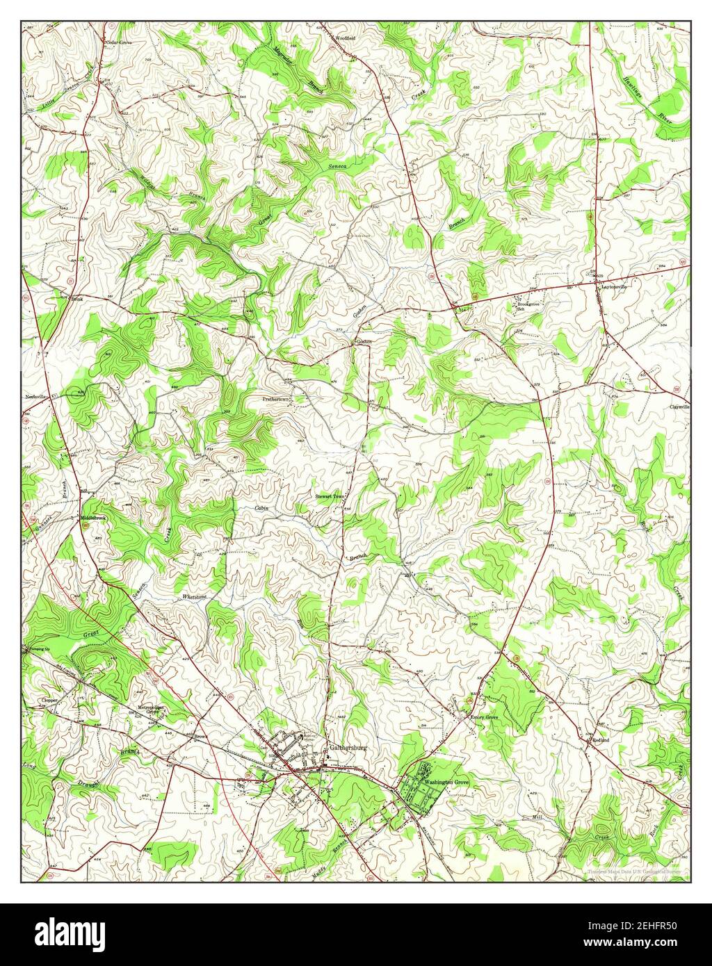 Gaithersburg, Maryland, map 1945, 124000, United States of America by Timeless Maps, data U.S