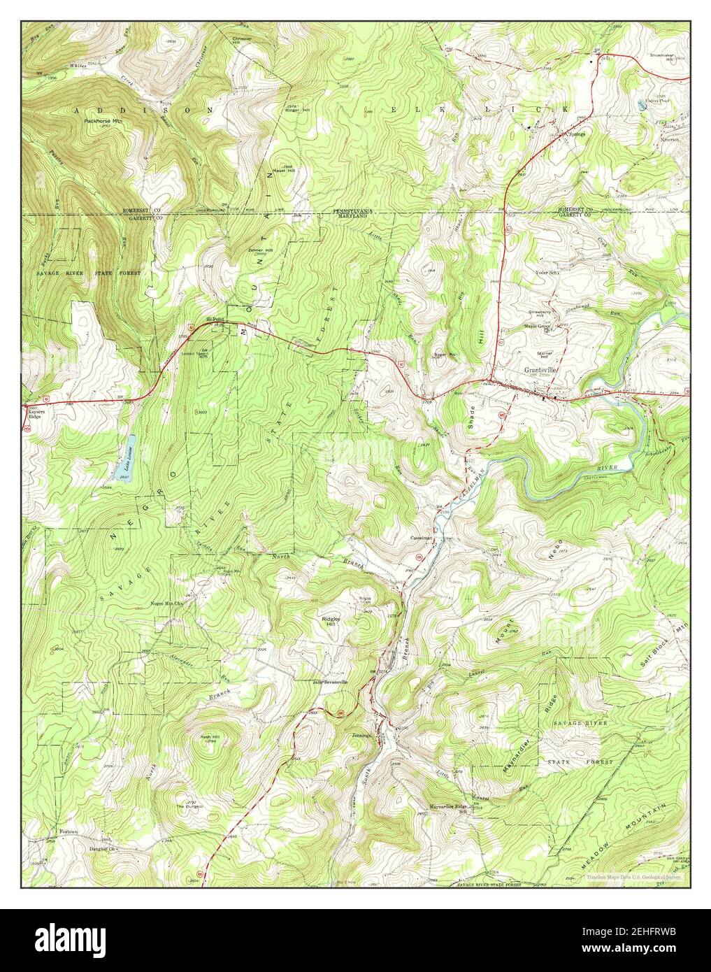 Grantsville, Maryland, map 1946, 124000, United States of America by Timeless Maps, data U.S