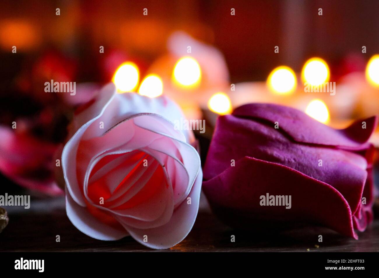 Romantic candles red rose hires stock photography and images Alamy