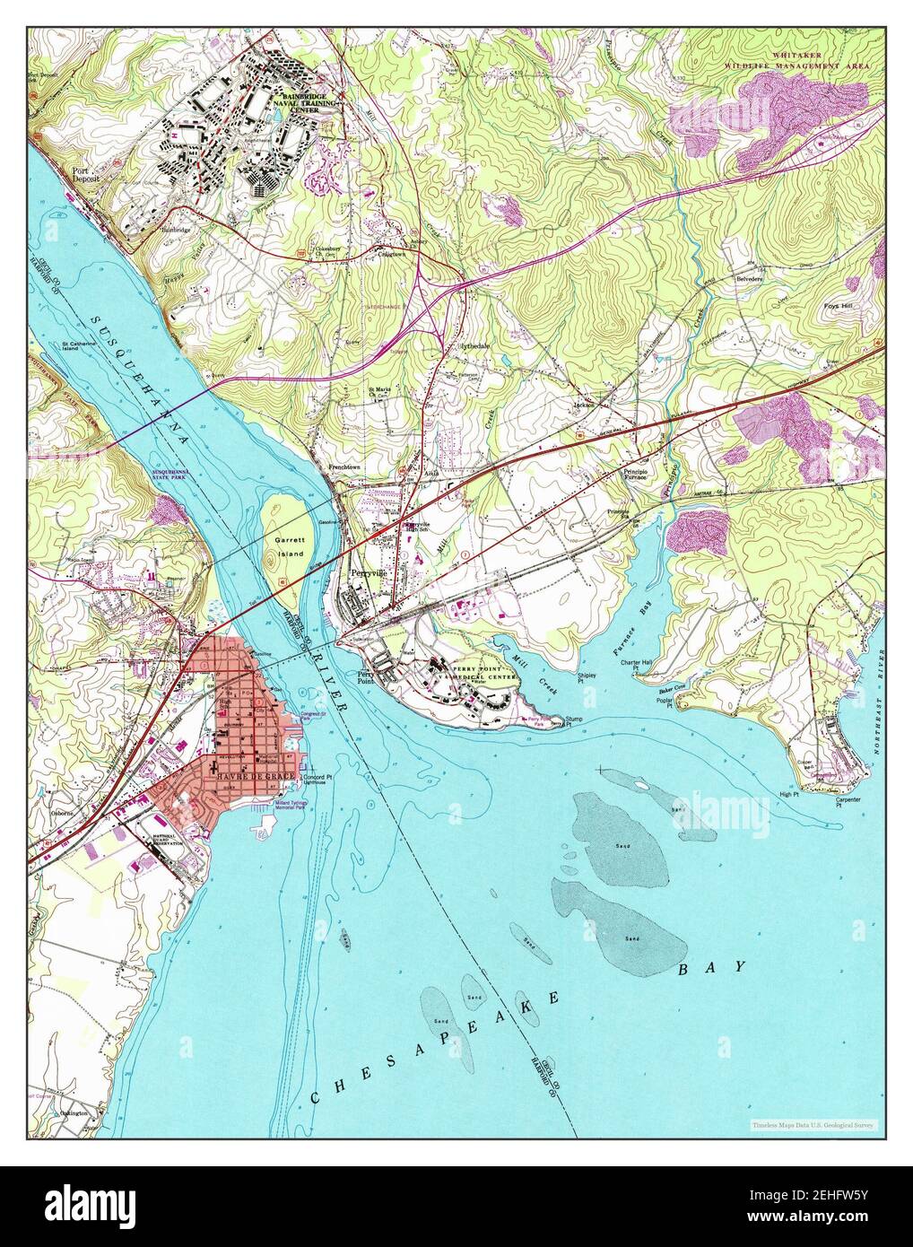 Map Of Havre De Grace Maryland Havre De Grace, Maryland, Map 1953, 1:24000, United States Of America By  Timeless Maps, Data U.s. Geological Survey Stock Photo - Alamy