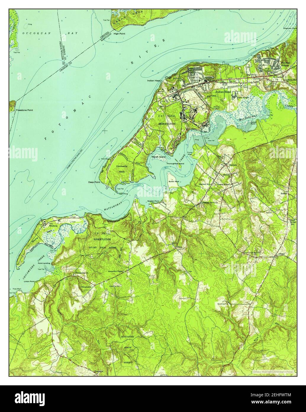 Indian Head, Maryland, map 1951, 1:24000, United States of America by ...