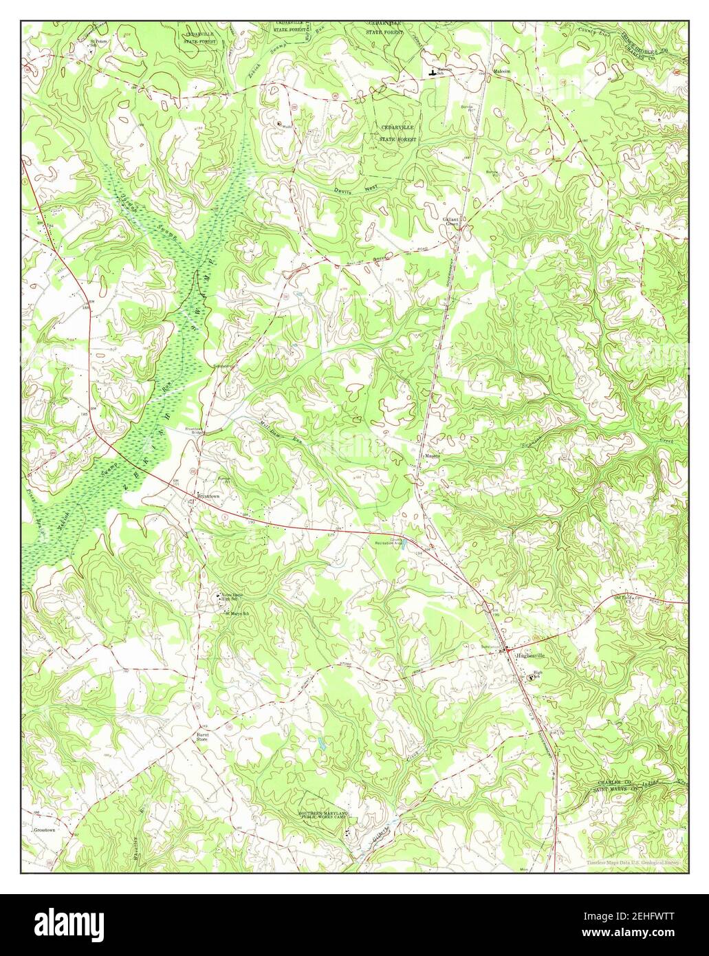 Hughesville, Maryland, map 1956, 124000, United States of America by