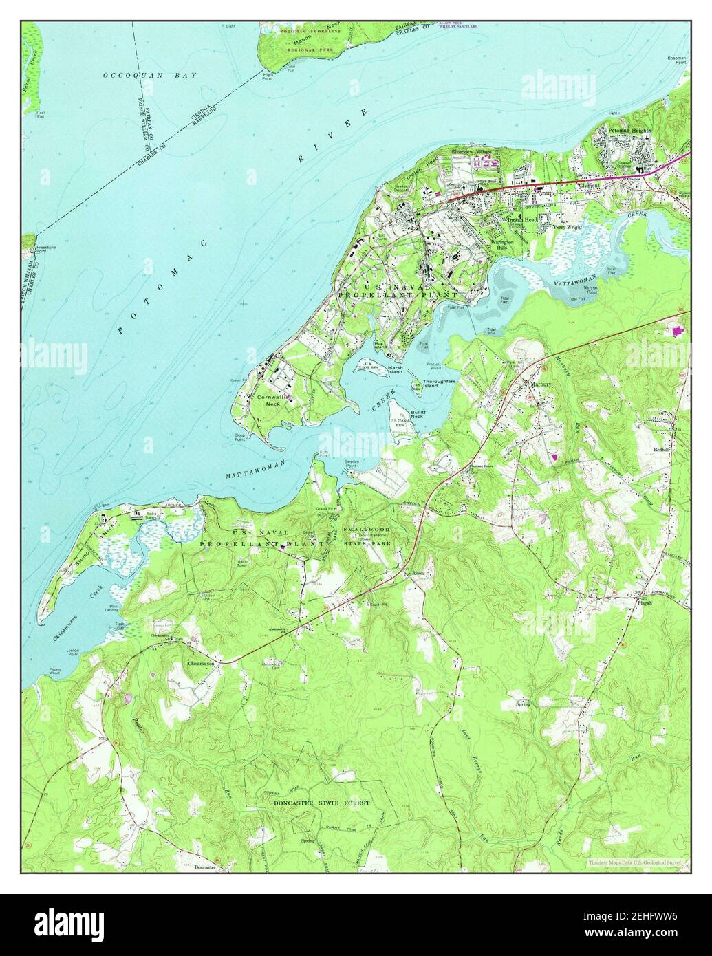 Indian Head, Maryland, map 1966, 124000, United States of America by
