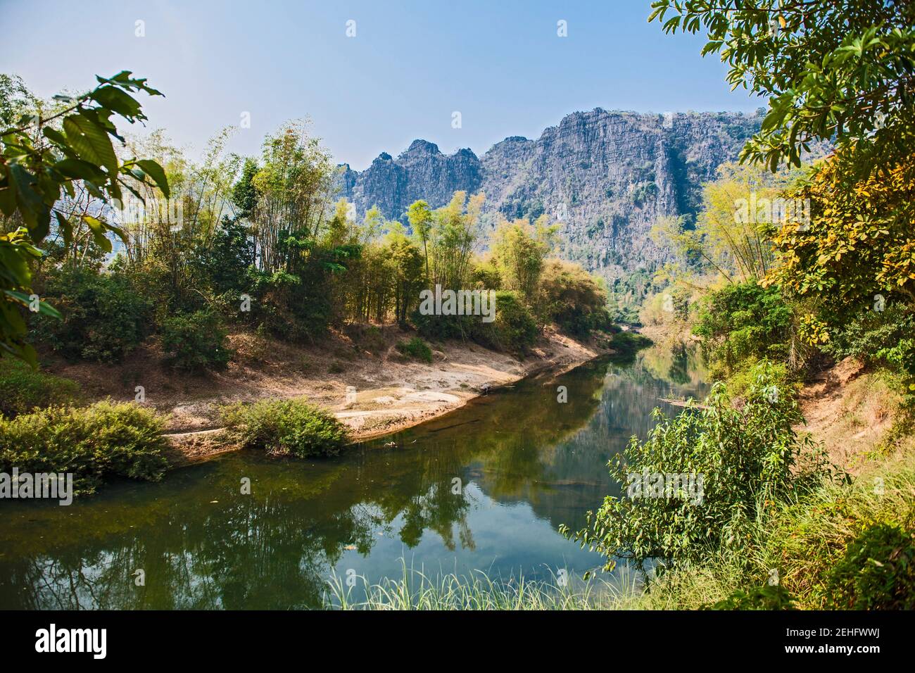 River And Beautiful Scenery In Laos Stock Photo Alamy river-and-beautiful-scenery-in-laos-stock-photo-alamy