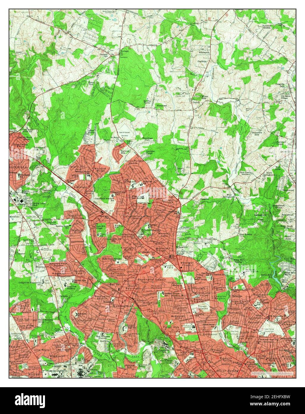 Kensington, Maryland, map 1956, 124000, United States of America by