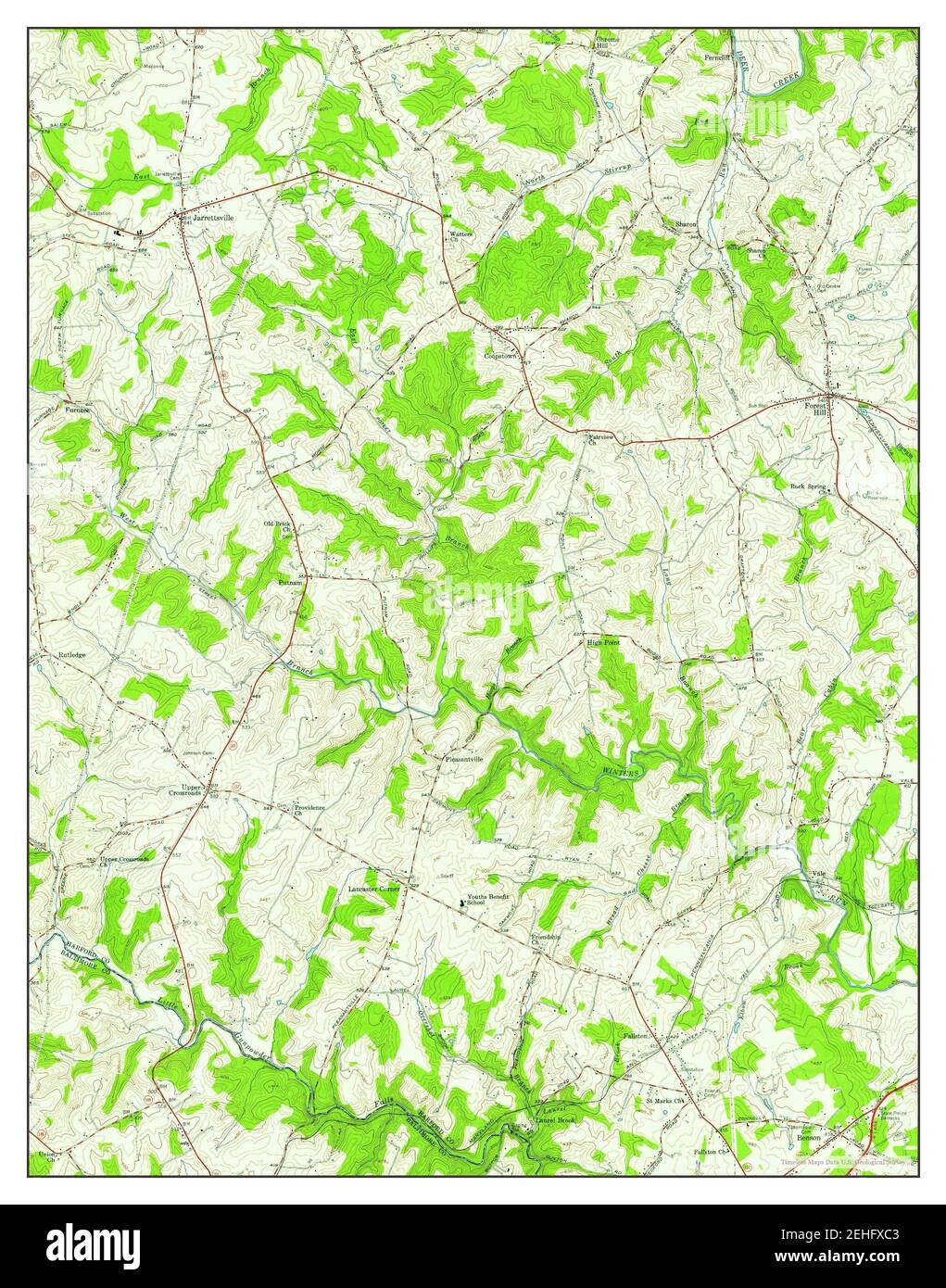 Jarrettsville, Maryland, map 1956, 124000, United States of America by