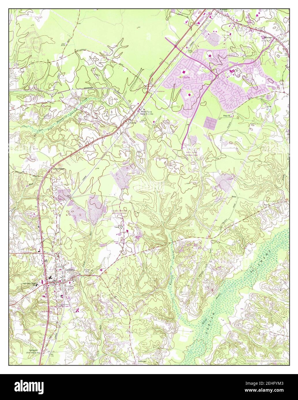 La Plata, Maryland, map 1956, 124000, United States of America by Timeless Maps, data U.S
