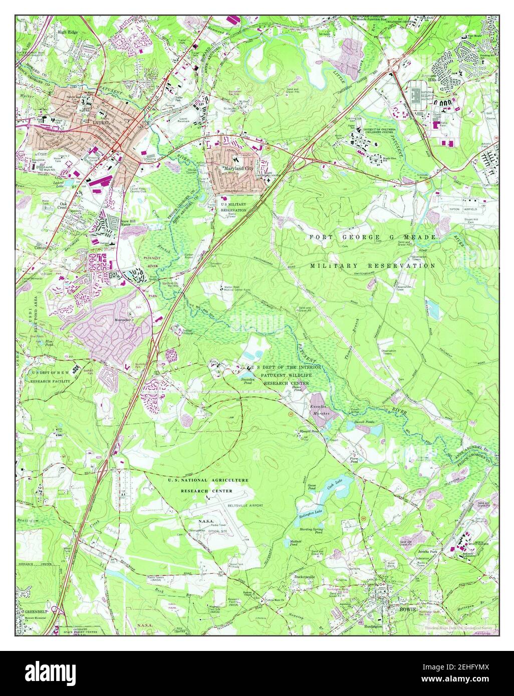 Laurel, Maryland, map 1965, 124000, United States of America by