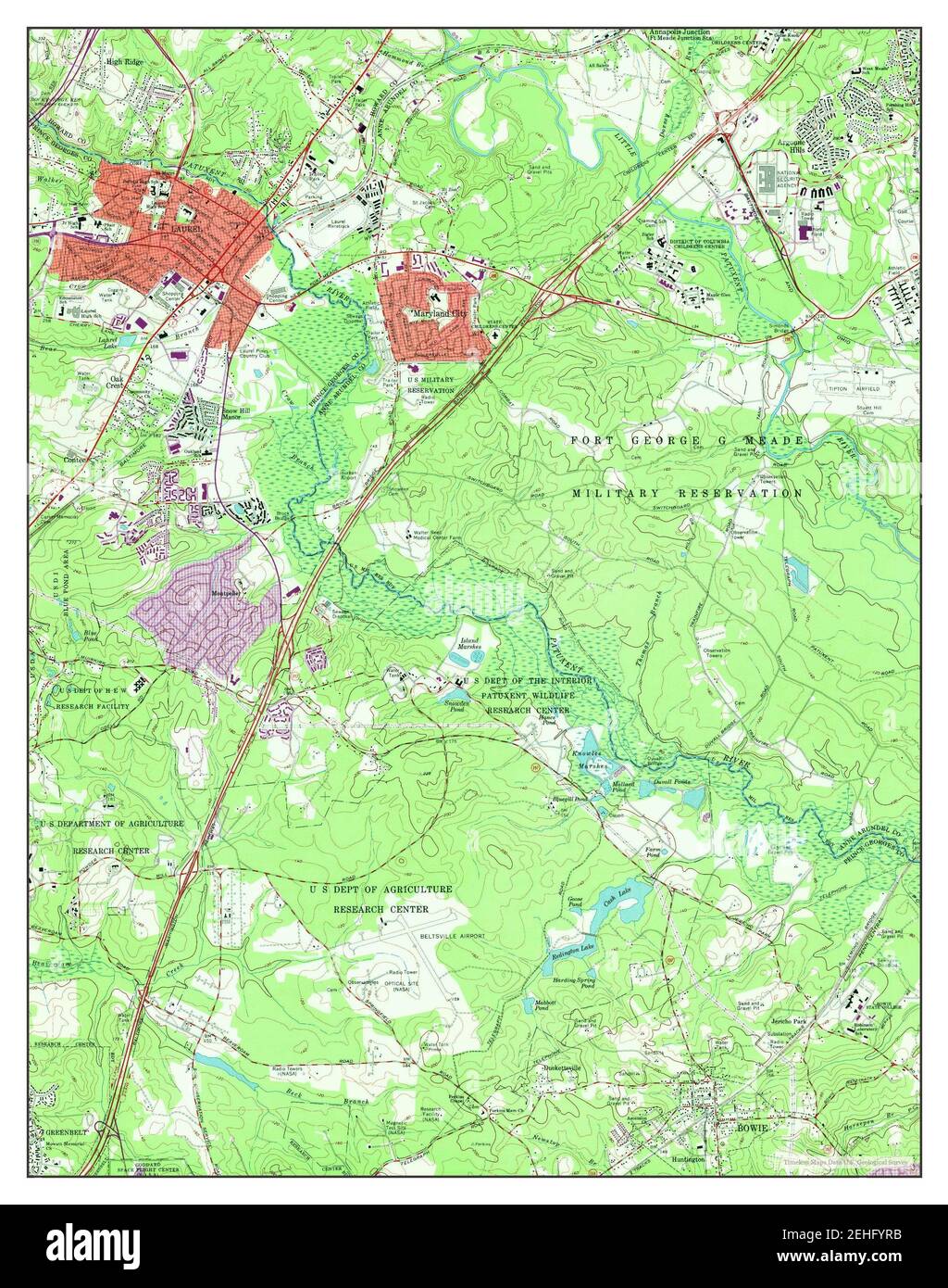 Laurel, Maryland, map 1965, 124000, United States of America by