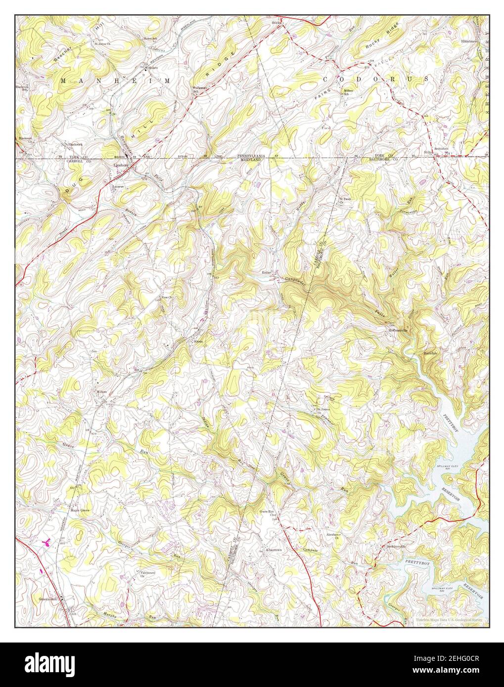 Lineboro, Maryland, map 1953, 124000, United States of America by