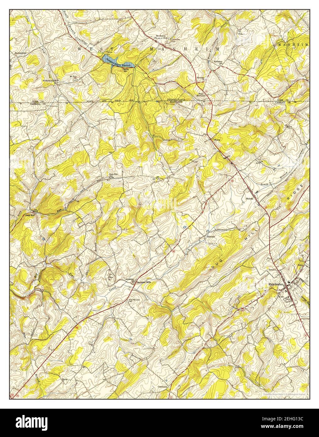 Manchester, Maryland, Map 1953, 1:24000, United States Of America By 