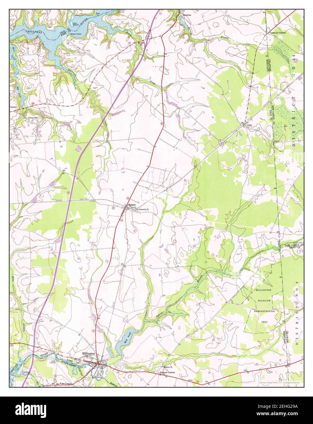 Millington, Maryland, map 1953, 124000, United States of America by