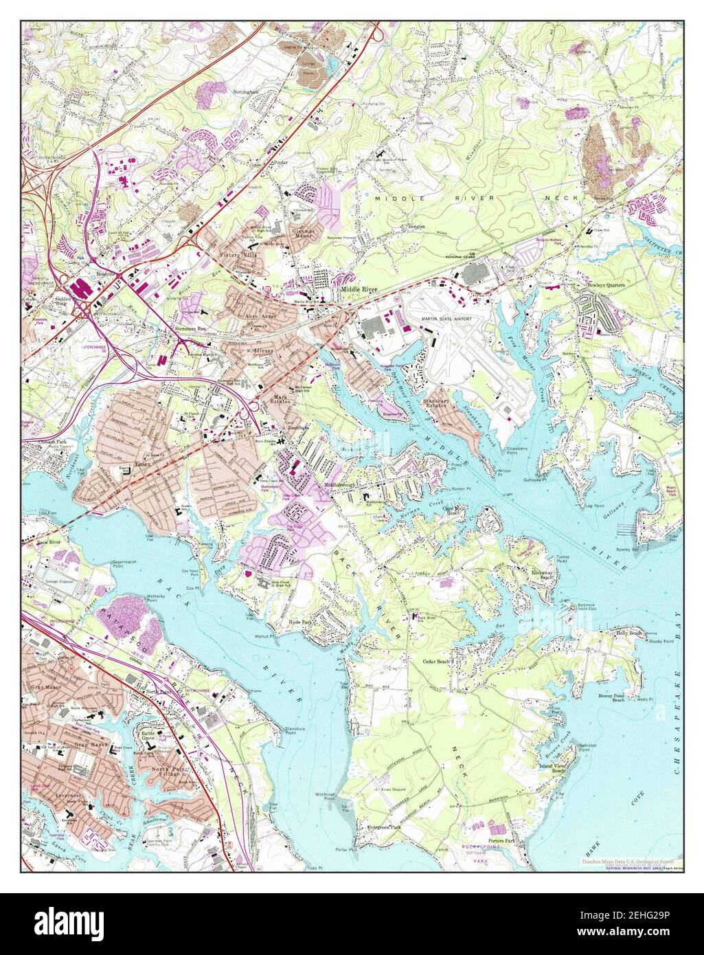 Middle River, Maryland, map 1969, 124000, United States of America by