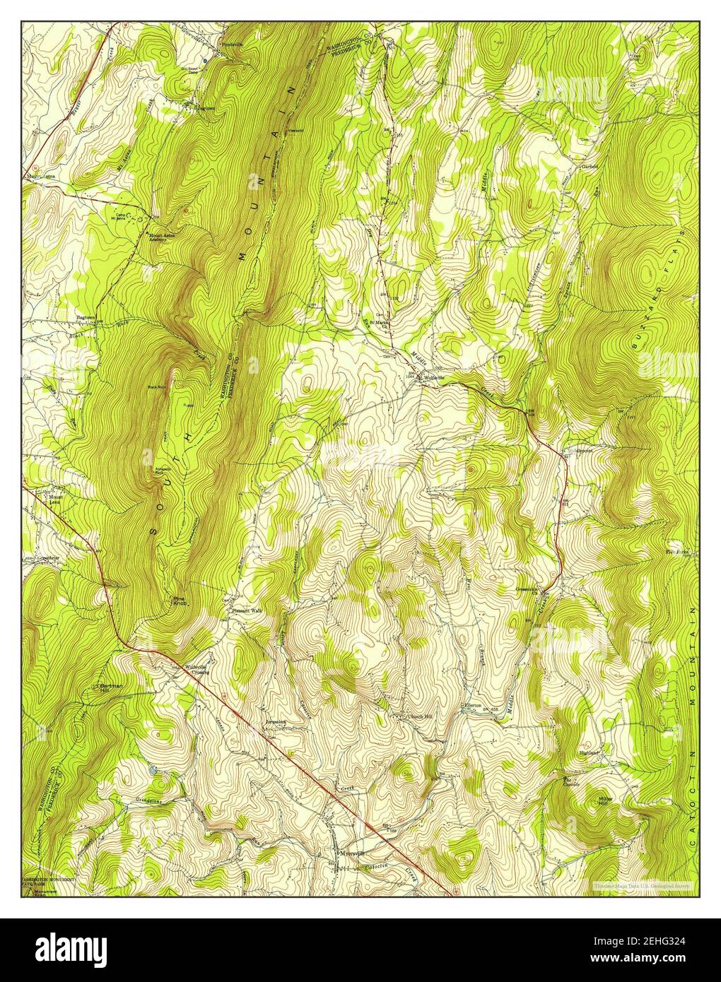Myersville, Maryland, map 1953, 124000, United States of America by Timeless Maps, data U.S