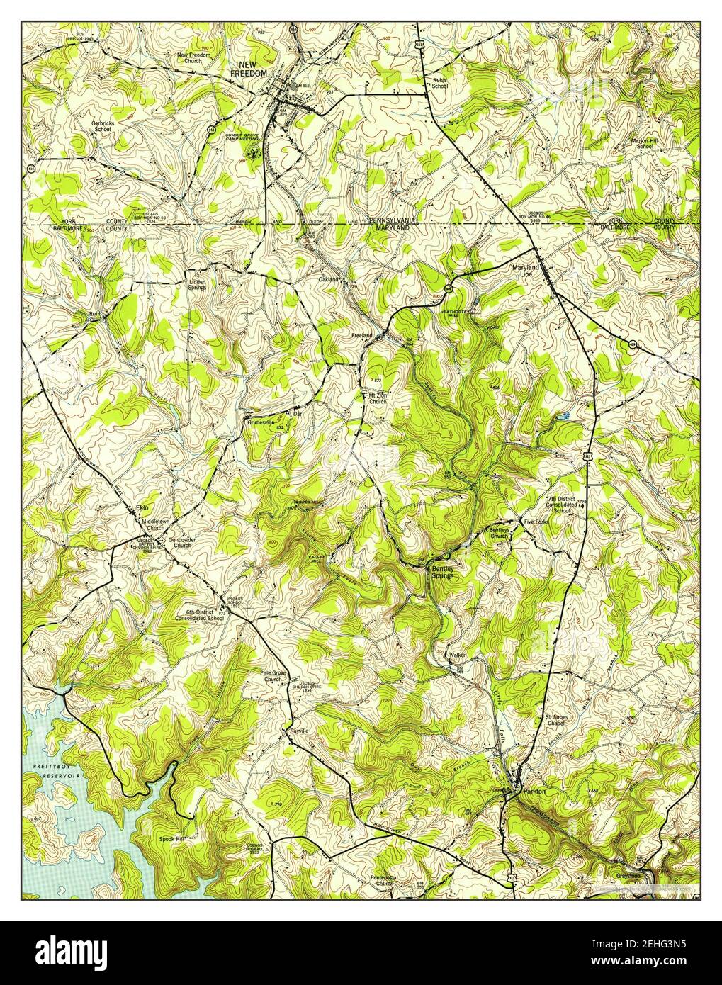 New Freedom, Maryland, map 1953, 124000, United States of America by Timeless Maps, data U.S