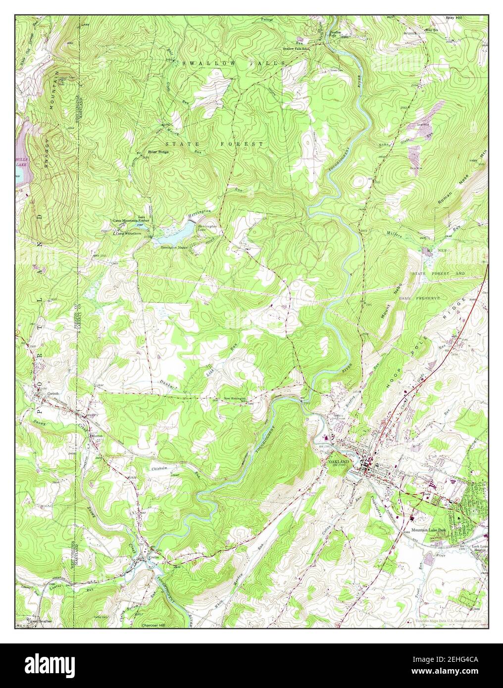 Oakland, Maryland, map 1948, 124000, United States of America by