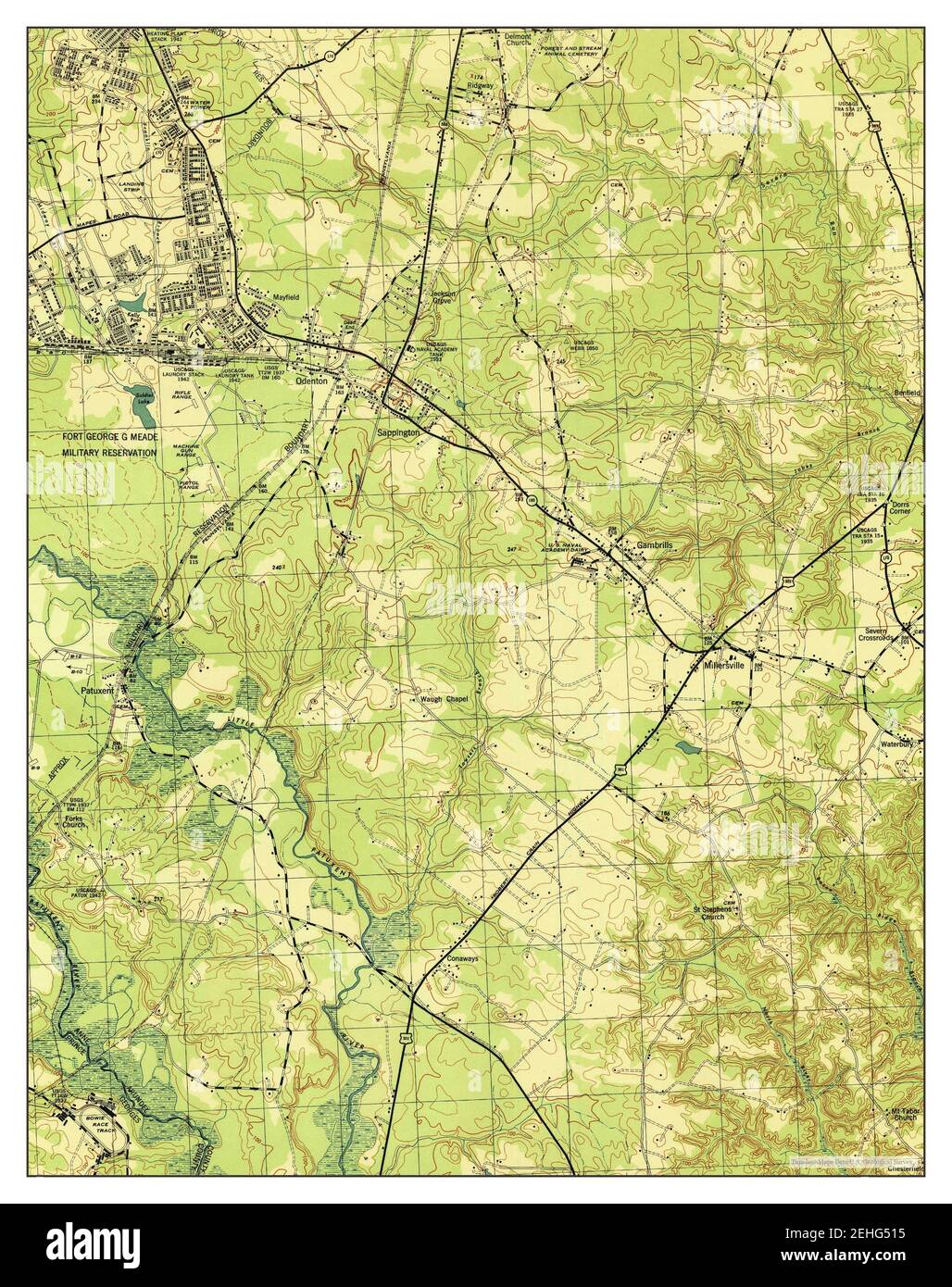 Odenton, Maryland, map 1946, 125000, United States of America by