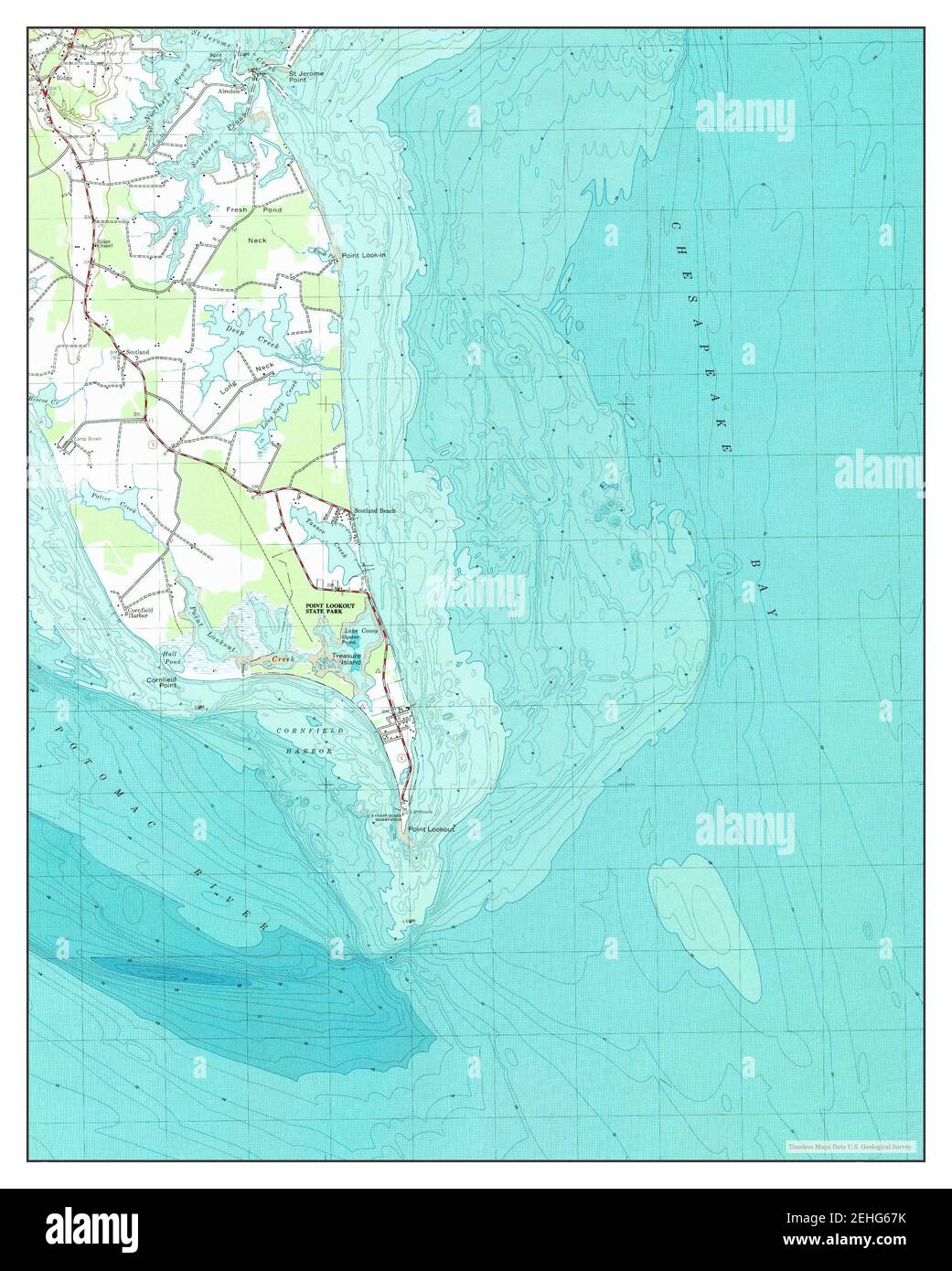 Point Lookout, Maryland, map 1942, 1:24000, United States of America by ...