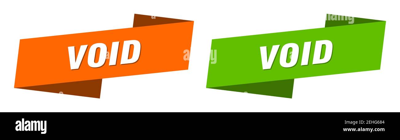 void ribbon label sign set. void banner Stock Vector