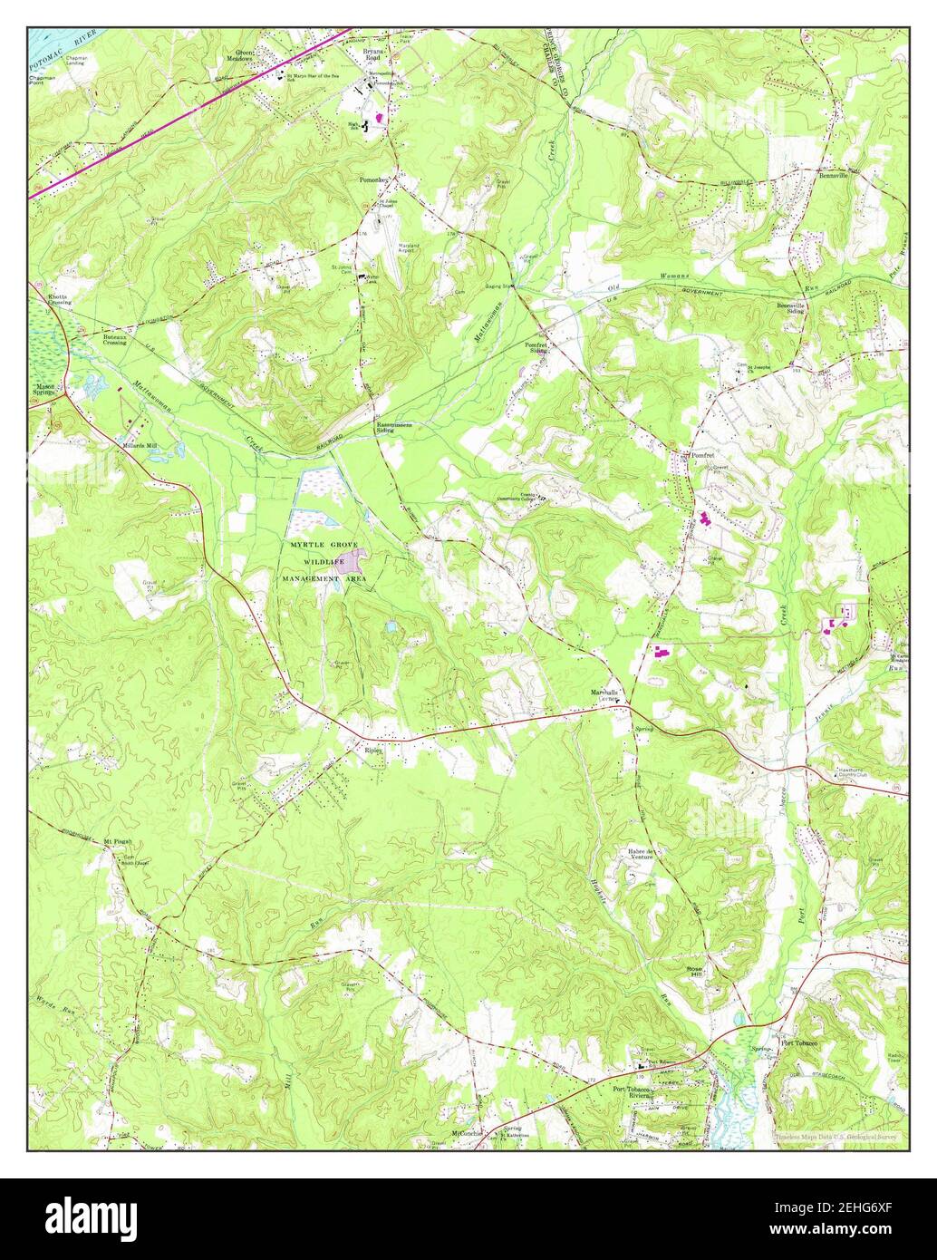 Port Tobacco, Maryland, map 1966, 124000, United States of America by