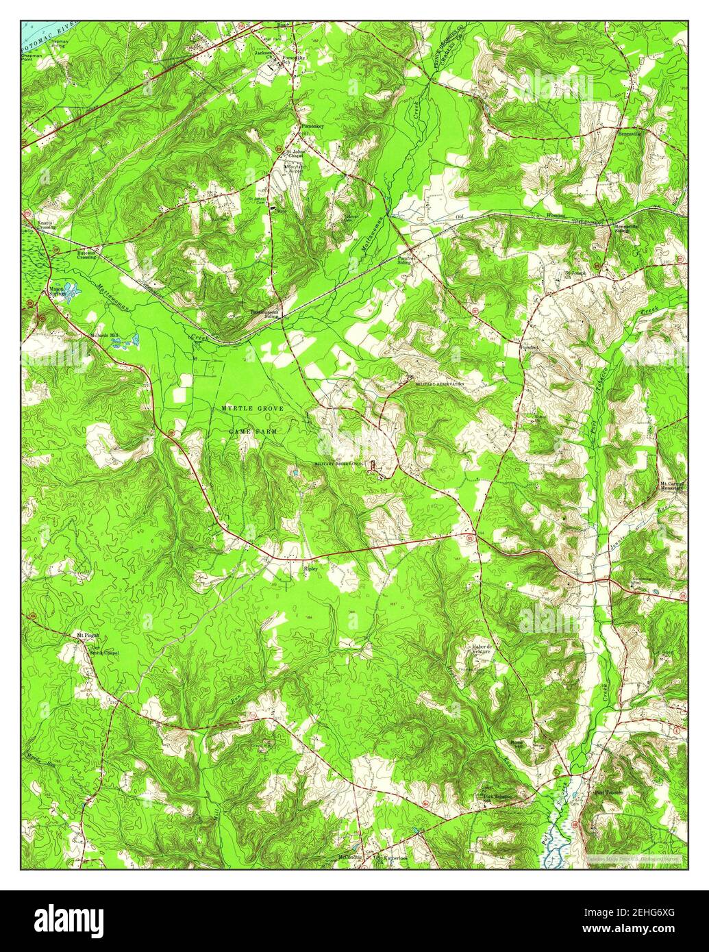 Port Tobacco, Maryland, map 1956, 124000, United States of America by