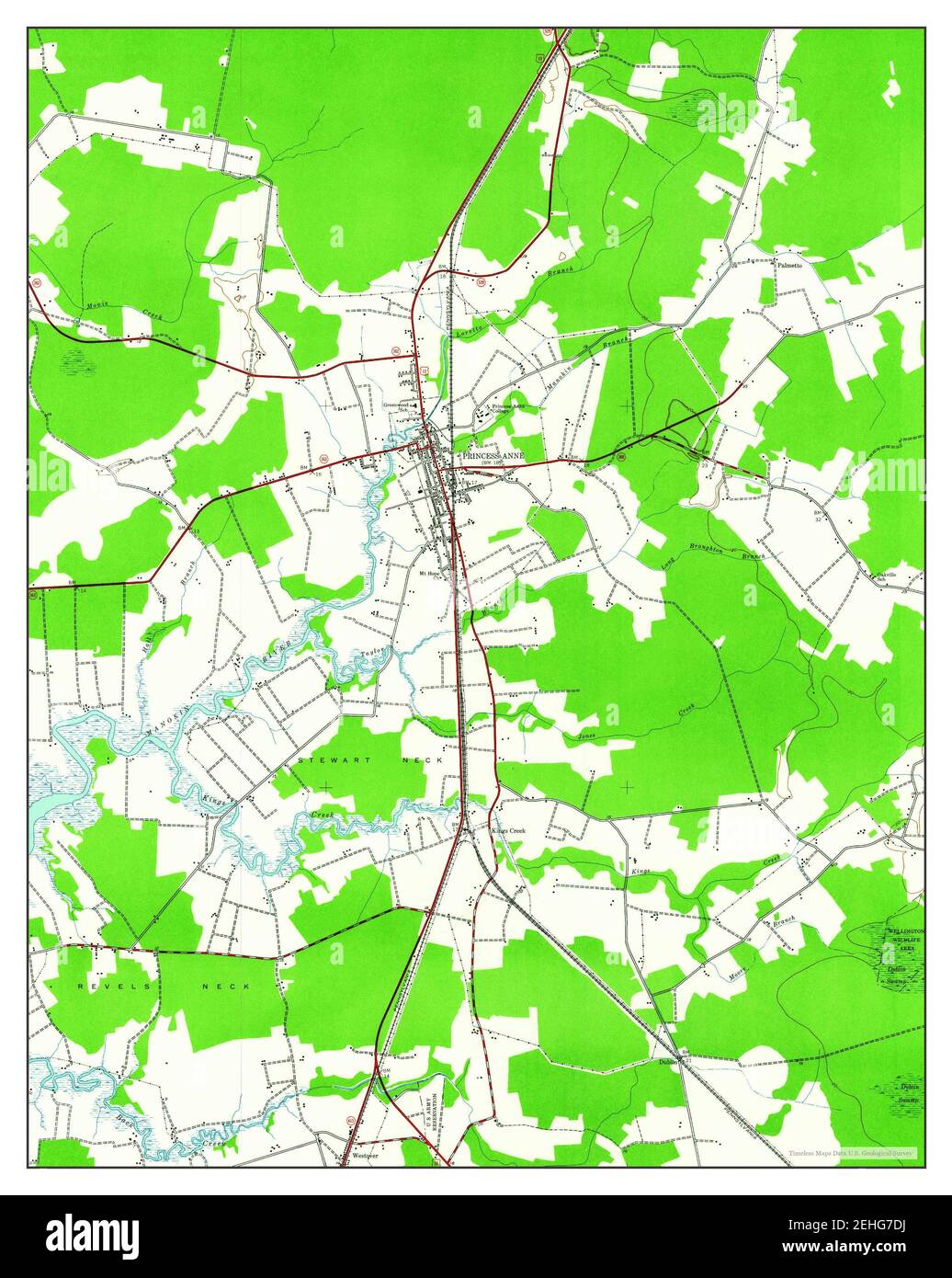 Princess Anne, Maryland, map 1942, 124000, United States of America by